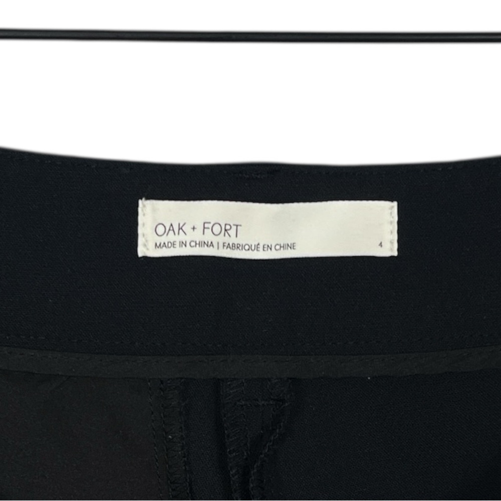 Oak + Fort Straight Leg Pleated Pants in Black Size 4 Straight Cropped Leg - Picture 5 of 8